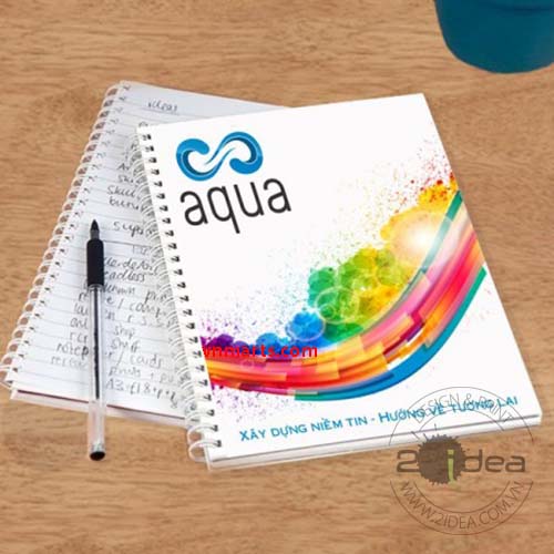 Mẫu sổ tay thương hiệu quảng cáo Aqua