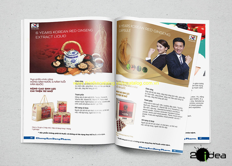 Thiết kế catalogue chuyên nghiệp thực phẩm chứng năng Chong Kun Dang Pharm