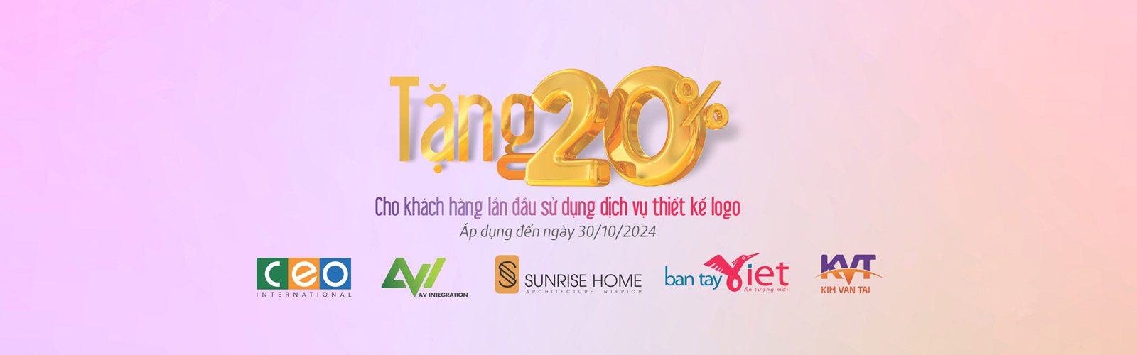 tặng 20% khi thiết kế logo