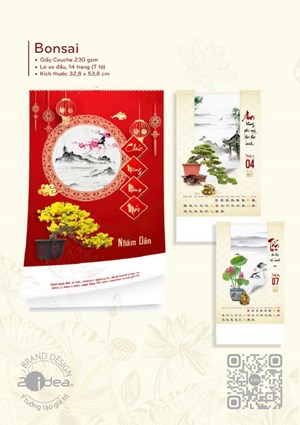 Lịch treo tường Cây bonsai
