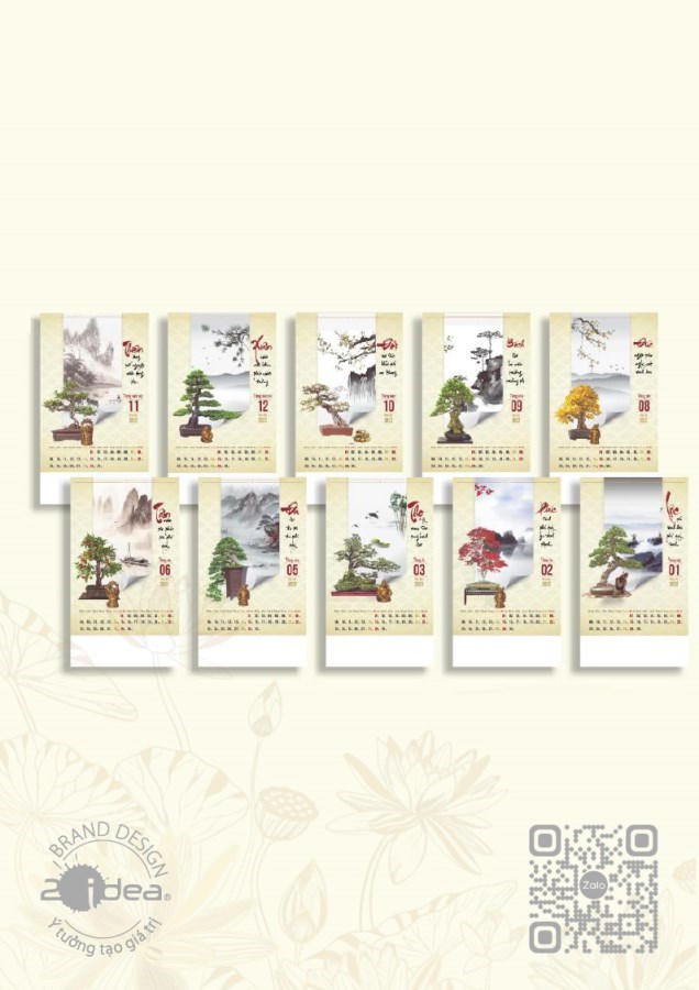 Lịch treo tường Cây bonsai