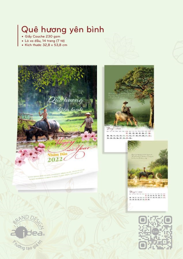 Lịch treo tường Quê hương yên bình