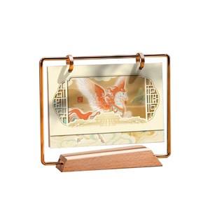 Lịch để bàn khung kim loại đế gỗ cao cấp – Thiên Mã Phi Tường (Bính Ngọ 2026)